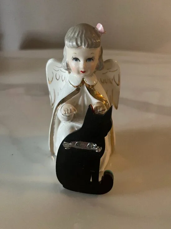 Retro Pop Art Acrylic Kitty Brooch - Picture 2 of 2